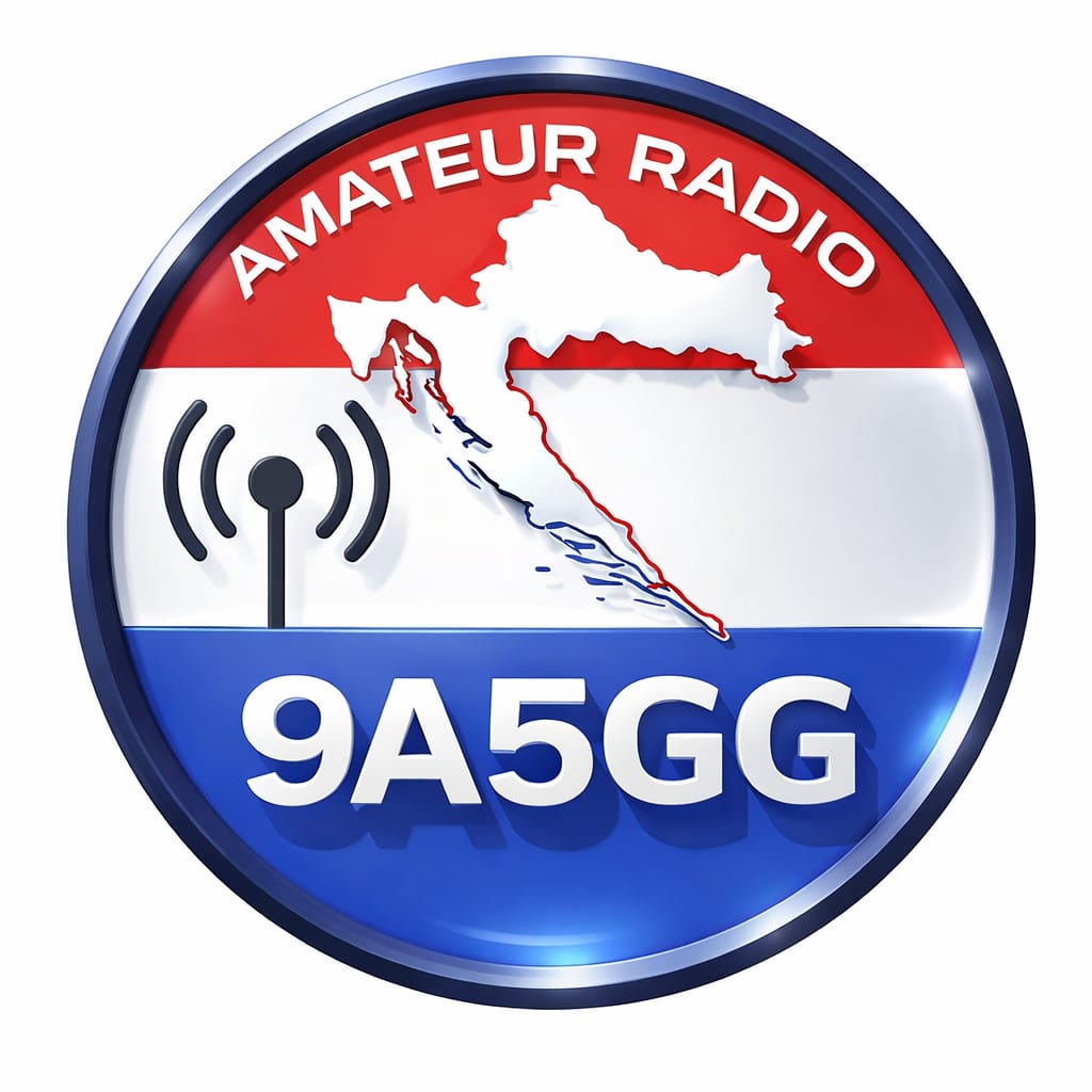 Round 9A5GG amateur radio logo